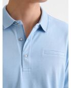 Polo boutonné chiné bleu ciel 2