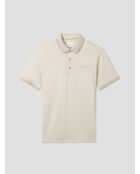 Polo boutonné chiné beige