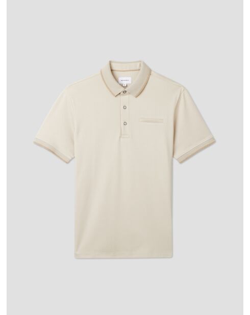 Polo boutonné chiné beige
