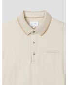 Polo boutonné chiné beige