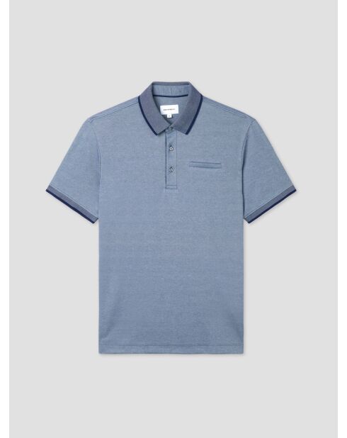 Polo boutonné chiné marine d'hiver