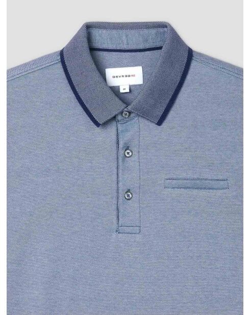 Polo boutonné chiné marine d'hiver
