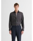 Slank katoenen shirt met marineblauw patroon