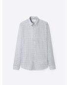 Chemise slim à motif blanche