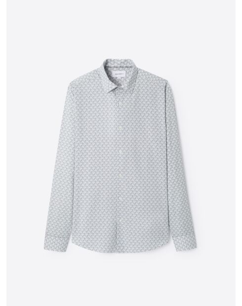 Chemise slim à motif blanche