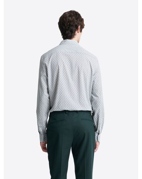 Camicia slim bianca a fantasia