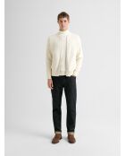 Cardigan zippé en coton cachemire blanc neige