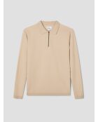 Polo col zippé beige clair