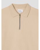Polo col zippé beige clair