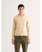 Polo col zippé beige clair