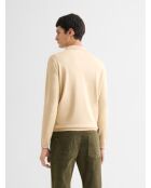 Polo col zippé beige clair