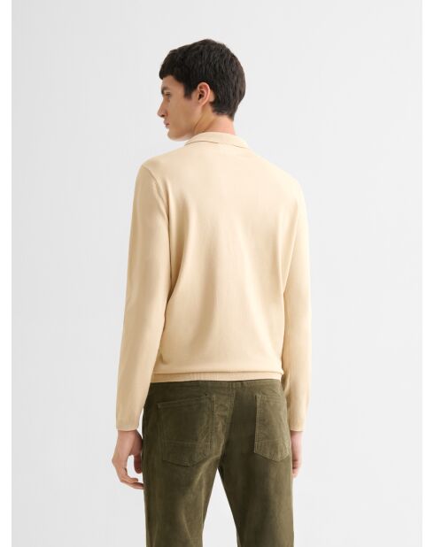 Polo col zippé beige clair