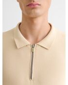 Polo col zippé beige clair