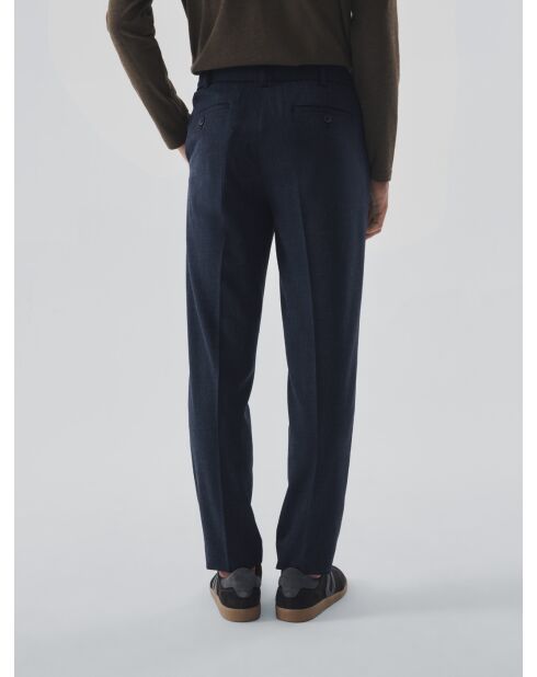 Pantalon de costume taille élastique bleu encre