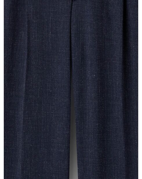 Pantalon de costume taille élastique bleu encre