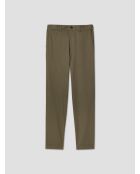 Chino regular stretch taille élastiquée kaki foncé