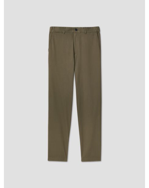 Chino regular stretch taille élastiquée kaki foncé