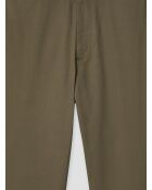 Chino regular stretch taille élastiquée kaki foncé