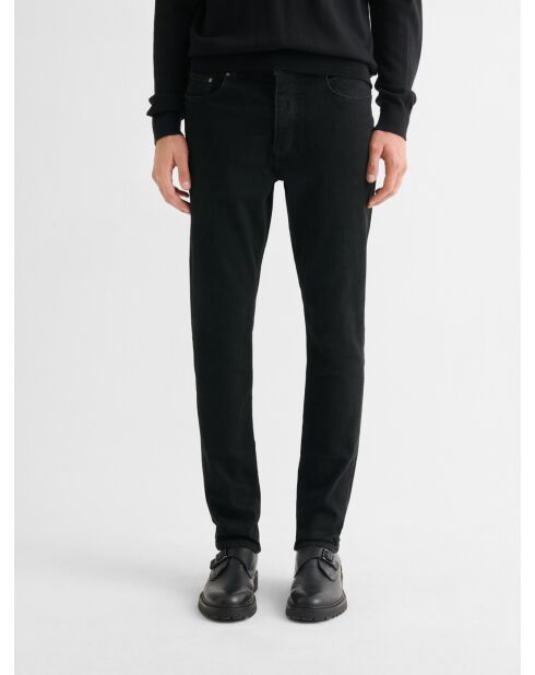 Schwarz gefärbte Slim-Denim-Jeans