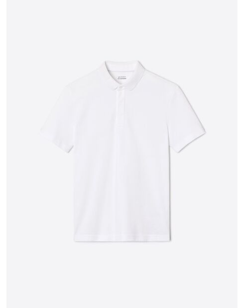 Polo boutonné en coton premium blanc