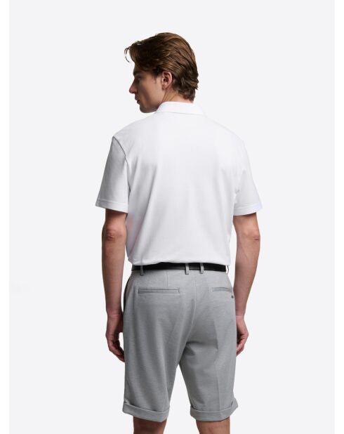 Polo boutonné en coton premium blanc