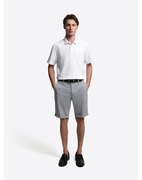 Polo boutonné en coton premium blanc