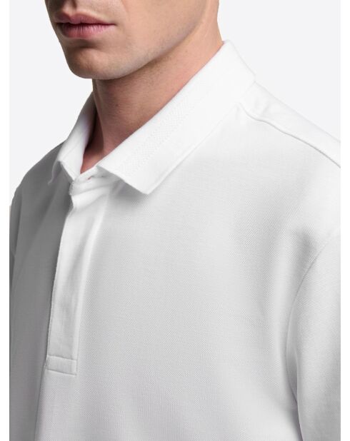 Polo boutonné en coton premium blanc