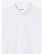 Polo boutonné en coton premium blanc