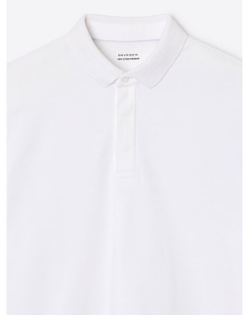 Polo boutonné en coton premium blanc