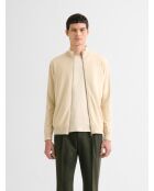 Cardigan zippé en jersey beige clair
