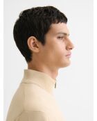 Cardigan zippé en jersey beige clair