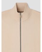 Cardigan zippé en jersey beige clair