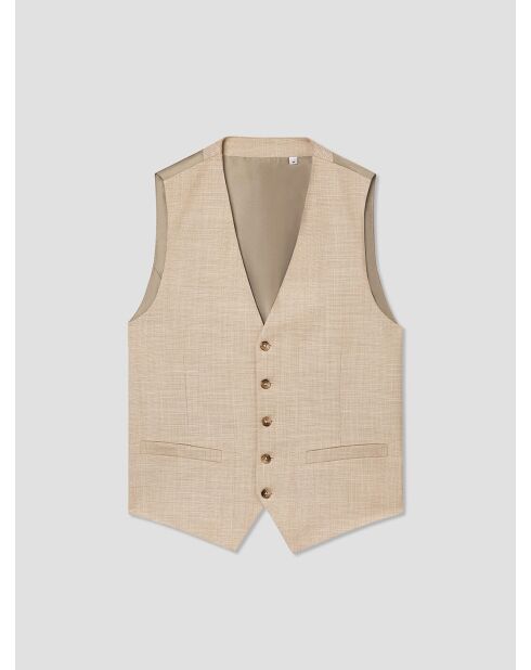 Gilet de costume stretch beige clair