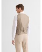 Gilet de costume stretch beige clair