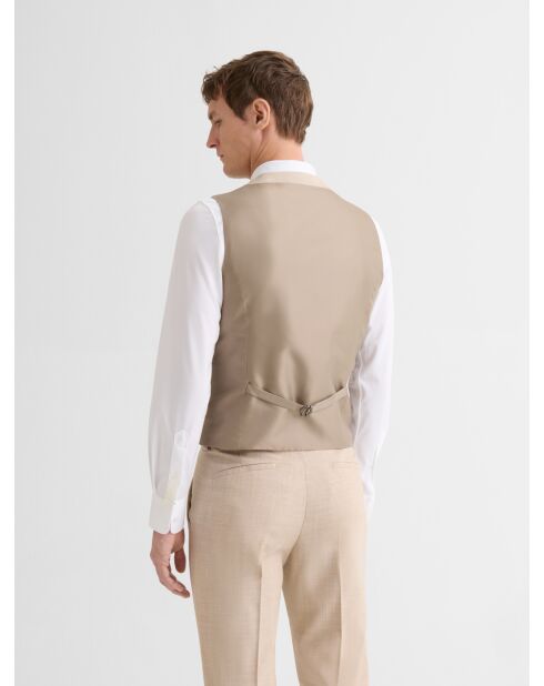 Gilet de costume stretch beige clair