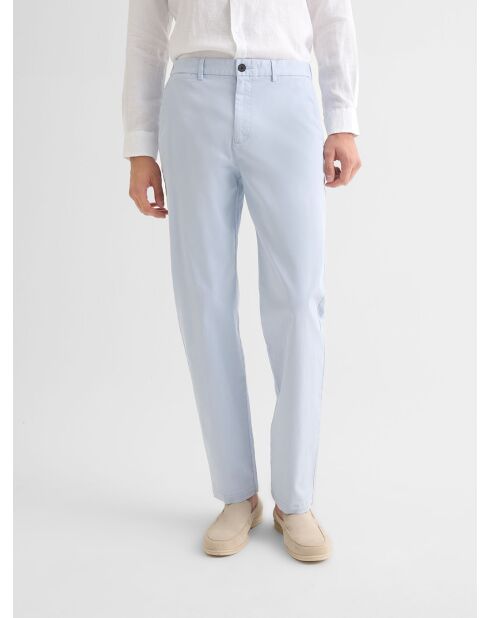 Chino regular stretch taille élastiquée bleu light