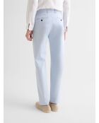 Chino regular stretch taille élastiquée bleu light