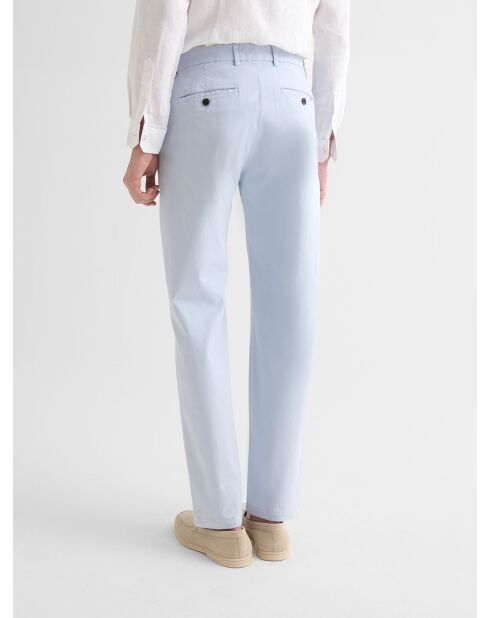 Chino regular stretch taille élastiquée bleu light