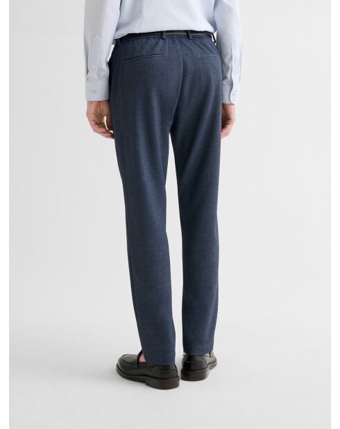 Chino slim stretch taille élastiquée bleu nuit