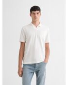 Polo col ouvert touché crêpe blanc neige