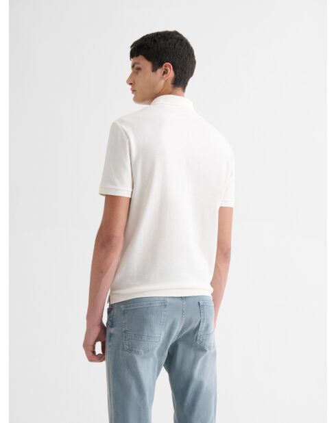 Polo col ouvert touché crêpe blanc neige