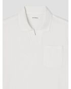 Polo col ouvert touché crêpe blanc neige