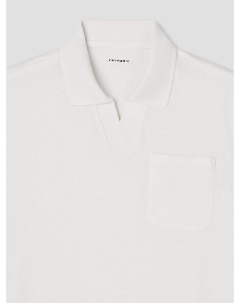 Polo col ouvert touché crêpe blanc neige