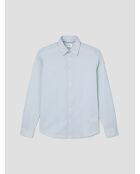 Slank katoenen shirt met blauwgrijs patroon 2