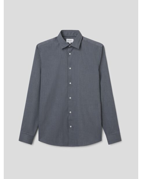 Marineblauw slim overhemd