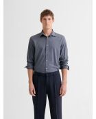 Marineblauw slim overhemd