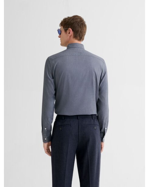 Marineblauw slim overhemd