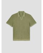 Polo col ouvert gauffré vert amande 2