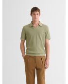 Polo col ouvert gauffré vert amande 2