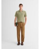 Polo col ouvert gauffré vert amande 2